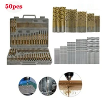 50 pcs high speed steel twist drill bit for wood woodworker metal straight shank bit hand drill sets for stainless steel 1 3mm