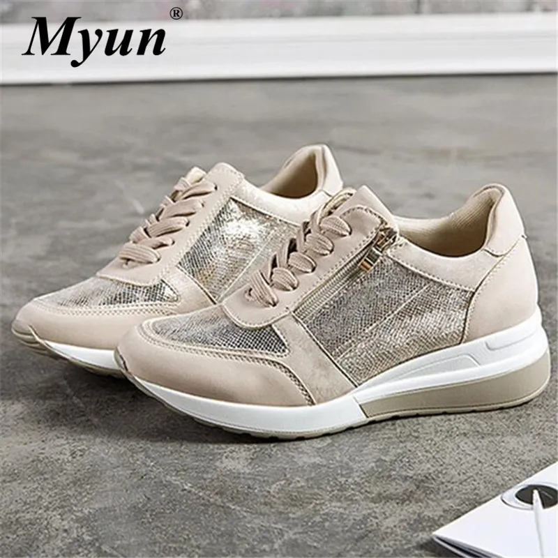 Весенние кроссовки на танкетке Прямая поставка Женский Повседневный дикая