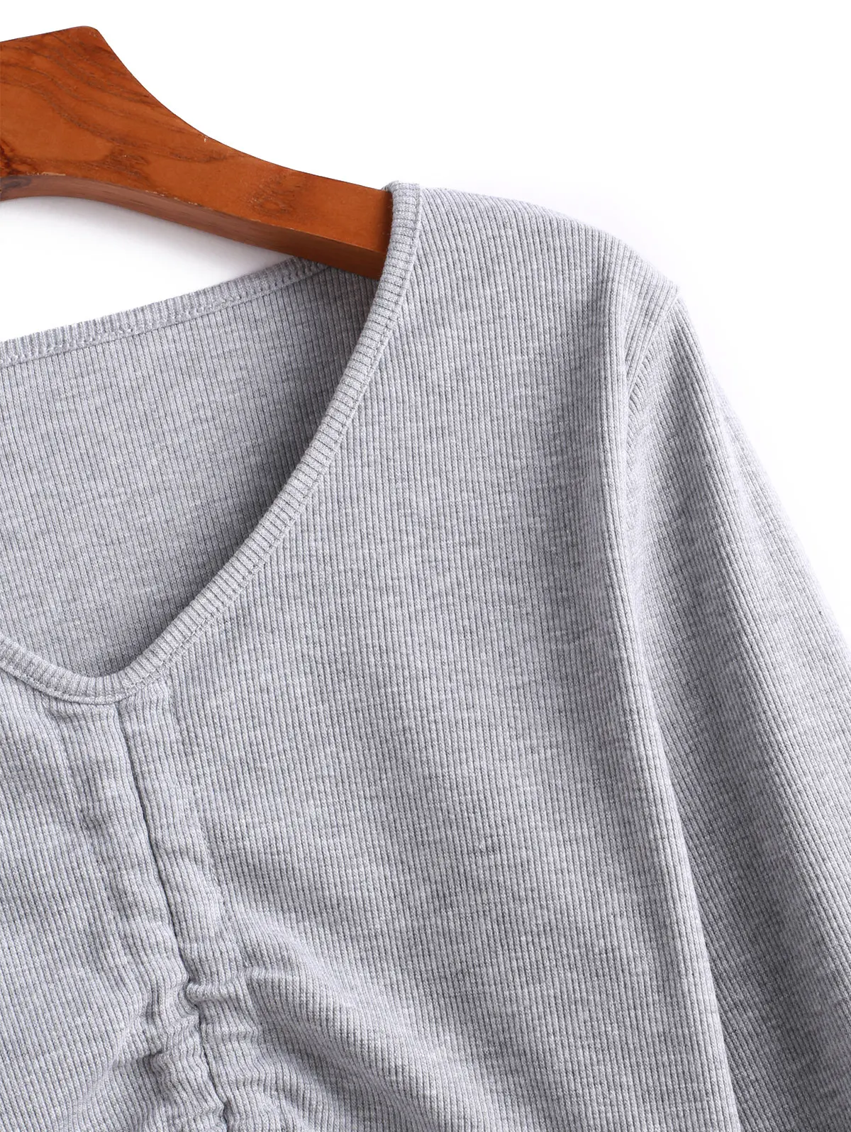 Zaful осень Однотонный женский Повседневный свитер с v-образным вырезом длинными