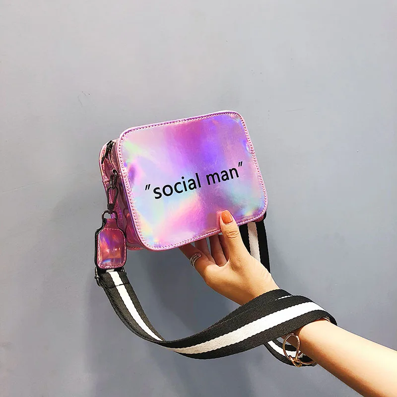 Новинка 2020 Женская мини-сумка через плечо с лазерным рисунком сумка-мессенджер