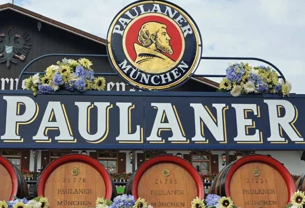 

Paulaner Weissbier Tendone Segno Metallo Insegna Ad Arco Targhe 20x 30 Cm