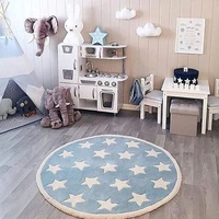 star rug infantil round nordic cotton floor mat soft blue rugs for baby children kids bedroom living room decor
