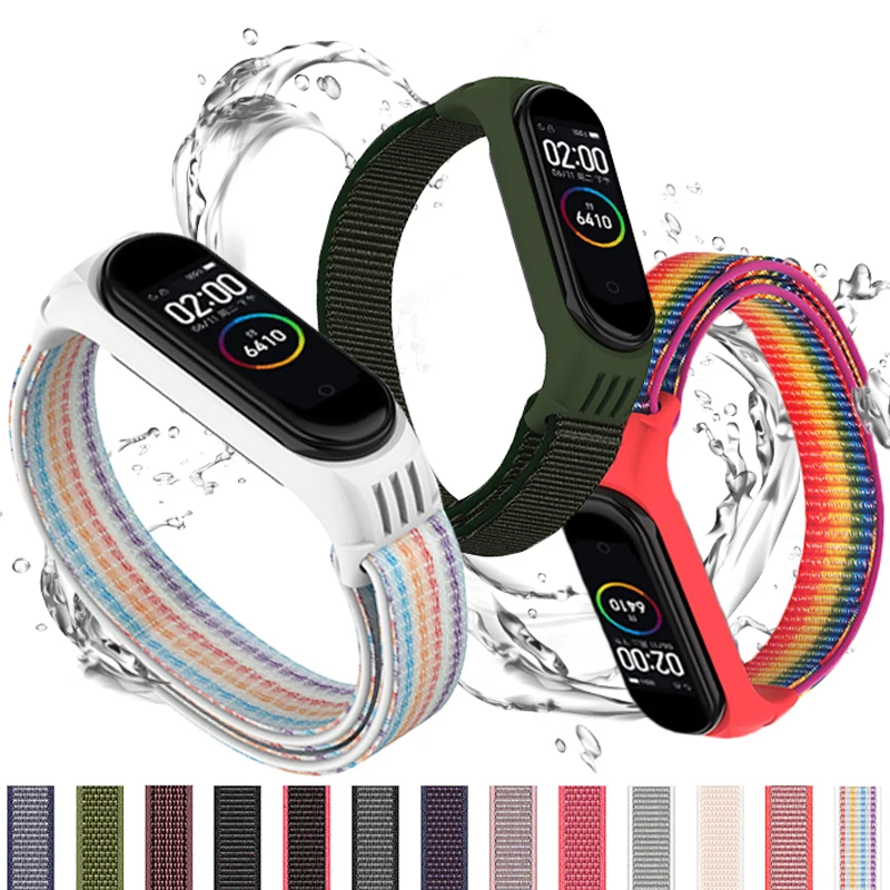 Ремешок нейлоновый для xiaomi mi band 4 3 спортивный браслет смарт часов 6 5|Ремешки