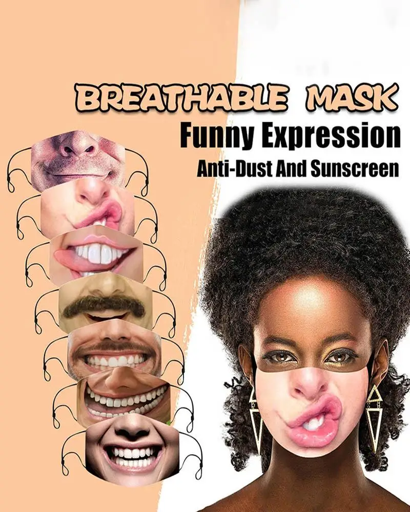 

2020 New Christmas Adult Anti-Dust Sand Exhaust Sunscreen Funny Face Scarf Breathable Cycling Mask