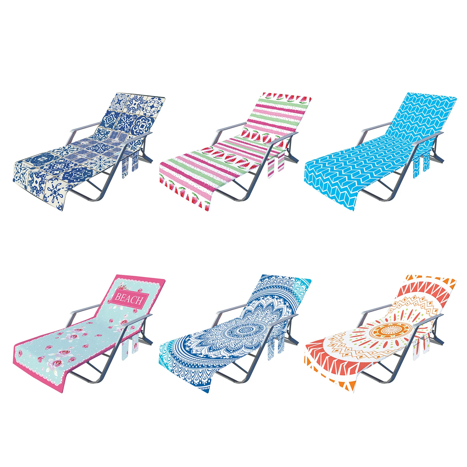 

Beach Chair Cover Pool Sunbath Lounger Covers With Side Pockets Garden Beach Towel Sunbath Lounger Chair Mat Sun Lounger Mate