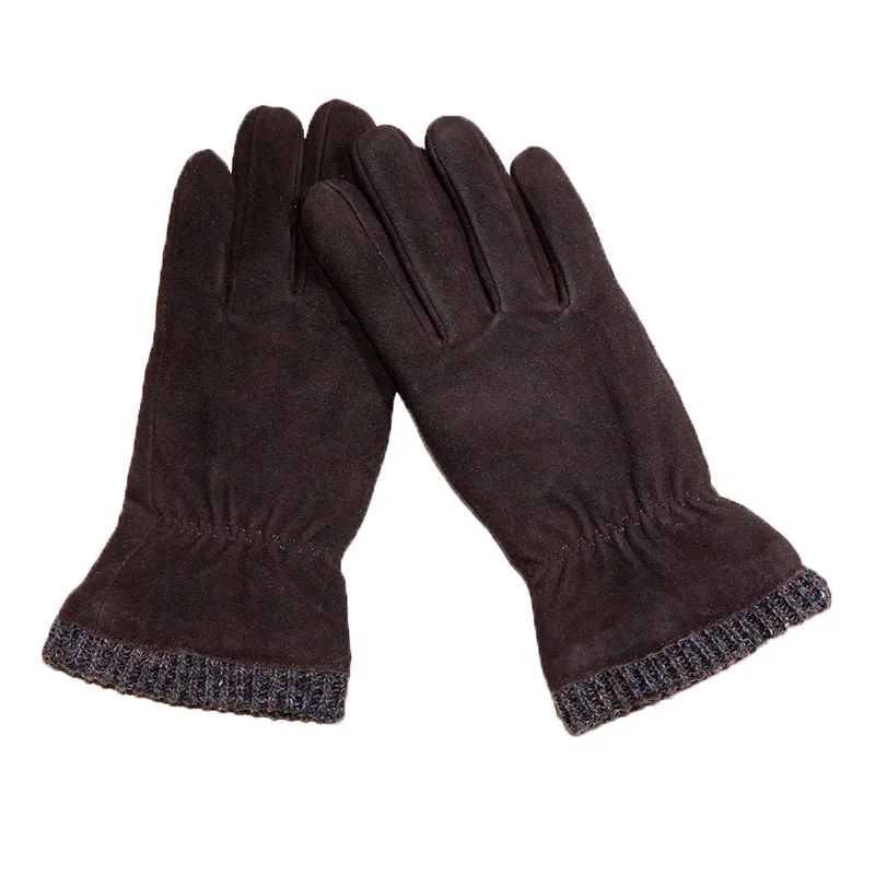 

Мужские замшевые перчатки из оленьей кожи, Утепленные перчатки с бархатом, из натуральной кожи, мужской, Фабричный магазин, высокое качеств...