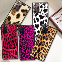 phone case for samsung s20 fe s21 10 s9 plus s8 s10e note 20 ultra 10 lite 9 8 soft smartphone cover tiger leopard print panther