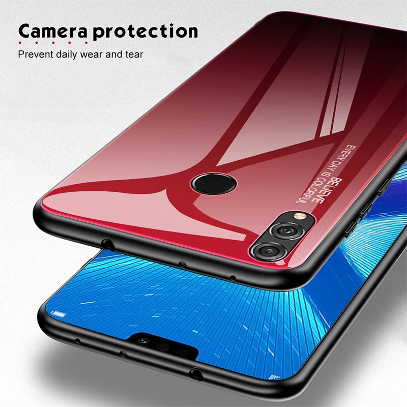 Градиентный мобильный телефон чехол протектор для Huawei Honor 8A 8X Max цветной Мягкий