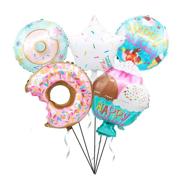 5 шт. Kawaii мороженое Пончик Еда шарик из фольги в форме детский праздничный костюм