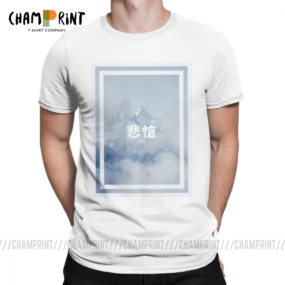 Футболка мужская винтажная с коротким рукавом из чистого хлопка круглой шеей