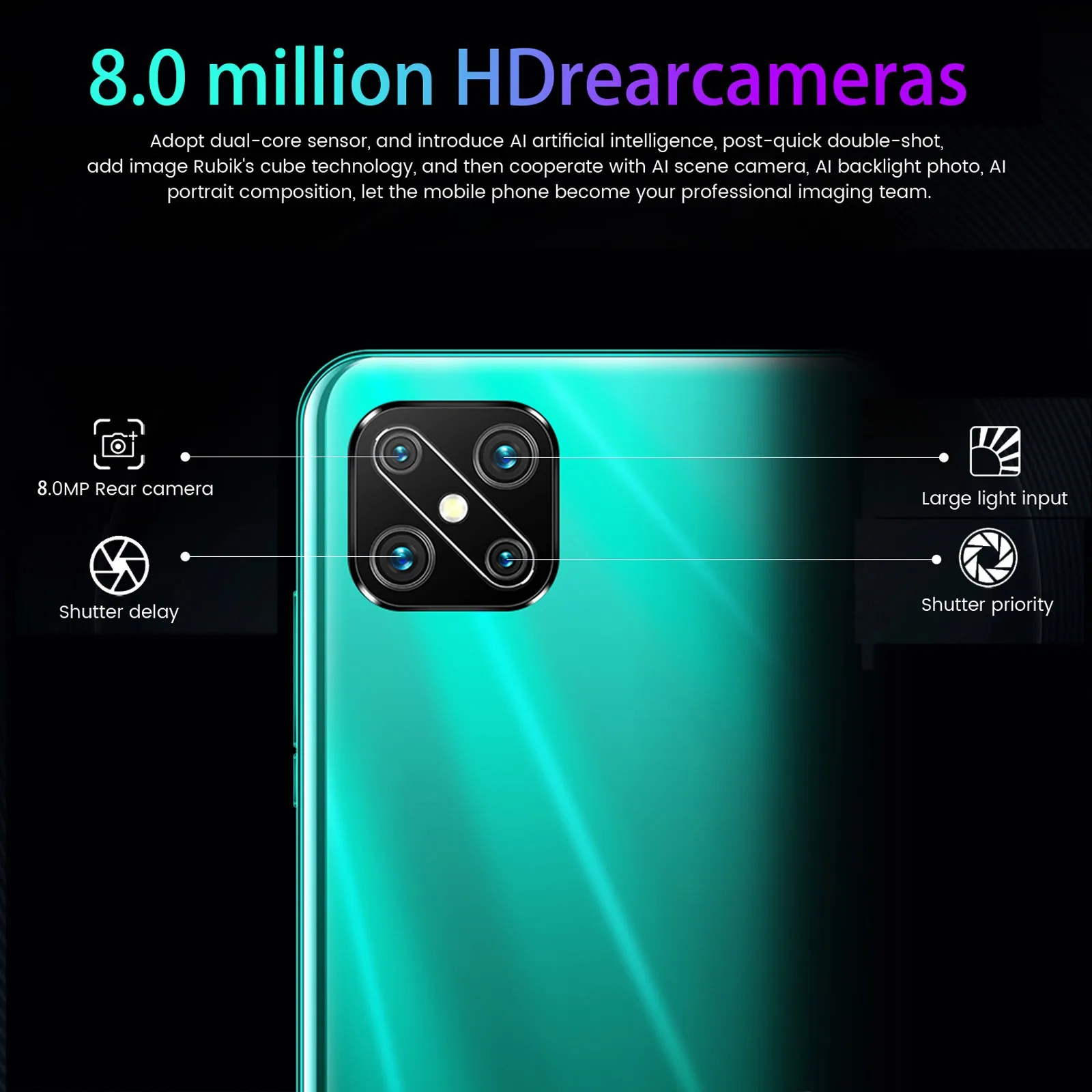 

Water Drop Glass Smartphone Android 7.0 2+16GB Screen Bluetooth Mobile Phone Multi-language Support Double Card Double Stay