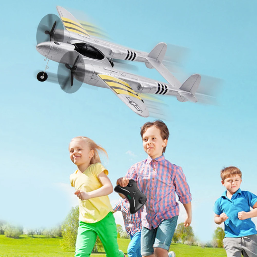 P38 2 4G модель DIY Детский Дрон игрушка самолет Мини RC планер Крытый фиксированное