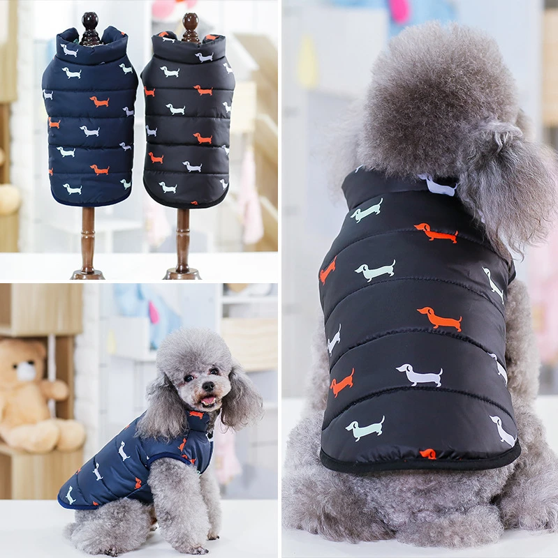 

Winter Pet Dog Clothes Super Warm Dog Vest Jacket Thicker Cotton Coat Waterproof Small Dog Pet Clothing For French Bulldog Puppy