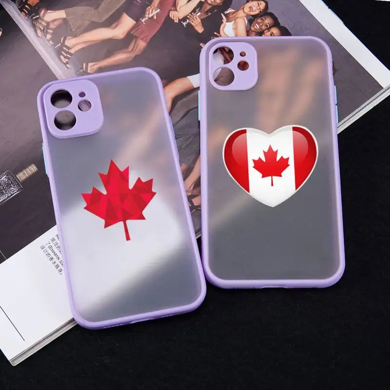 

Canadian National flag Maple leaf Phone Case matte transparent For iphone 7 8 11 12 13 plus mini x xs xr pro max cover