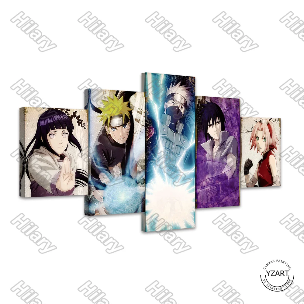

Poster Anime Naruto Characters Canvas Painting 5Pcs Wall Art Customizable Decoration for Living Room and Bedroom Frameless Style