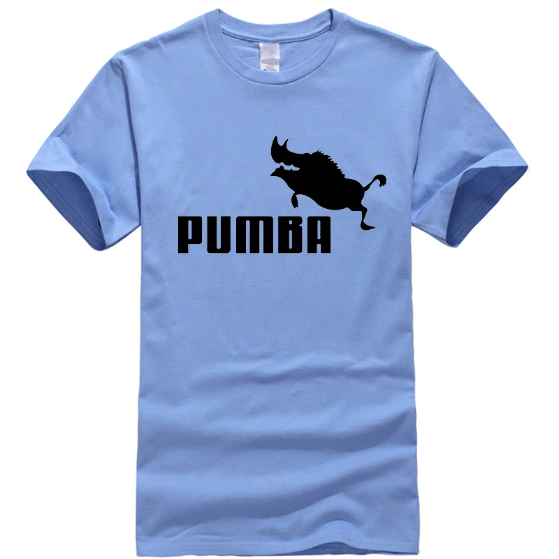 Новинка года, брендовые футболки homme Pumba, Мужская футболка с короткими рукавами, хлопок, летняя повседневная футболка для мальчиков, модная футболка - Цвет: Sky blue