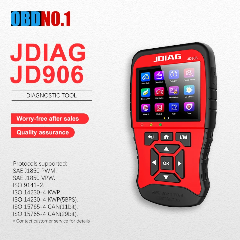 Автомобильный диагностический инструмент JDiag JD906 OBD2 считыватель кодов ошибок