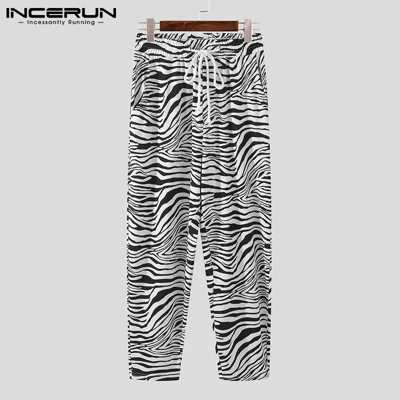 INCERUN 2021 Men Pants Printing Drawstring Joggers Streetwear Cozy Casual Trousers Men Fashion Pockets Leisure Pantalon S-5XL