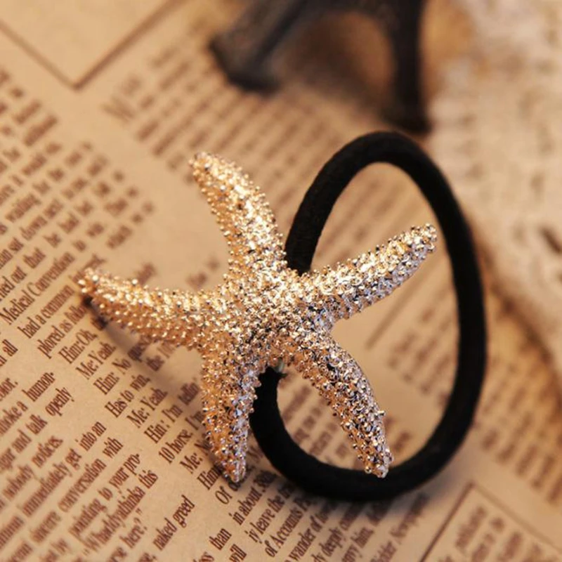 Модные женские Морская звезда эластичная резинка для волос обтянутая тканью Мы