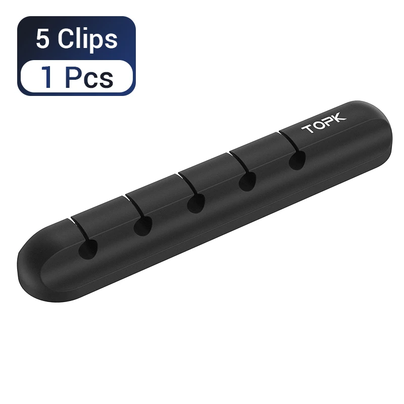 5 Clips - 1 Pieces Силиконовый USB удобный намотчик кабеля Настольный кабель аккуратное управление универсальные прищепки держатель для кабеля для мыши провода для наушников - Цвет: 5 Clips - 1 Pieces