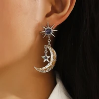 bohemia moon star drop earrings for women jewelry girls dangle earrings patry aretes de mujer crystal zircon statement earrings