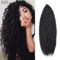 budabuda synthetic yaki kinky curly marley hair crochet afro curls braiding hair brazilian braids hair extensions for women