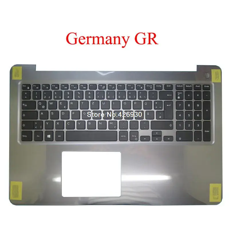 

Laptop Palmrest For DELL For Inspiron 15 5565 5567 0PT1NY PT1NY 0HDRKT HDRKT with no-backlit Germany GR keyboard Gray new