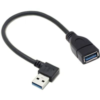 90 degree right angled usb 3 0 a male to usb 3 0 a female extension cable 15cm 5gbps black color