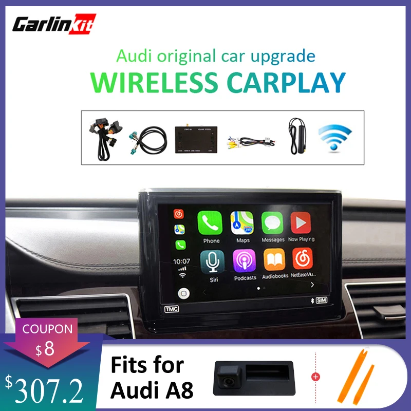 Carlinkit беспроводной CarPlay Android Авто декодер для Audi A8 MMI 2013- экран обратного изображения комплект модернизации