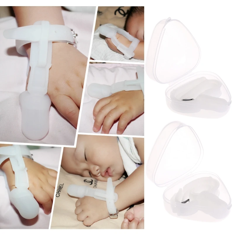 

Nontoxic Silicone Baby Kids Child Finger Guard Stop Thumb Sucking Wrist Band New 23GD