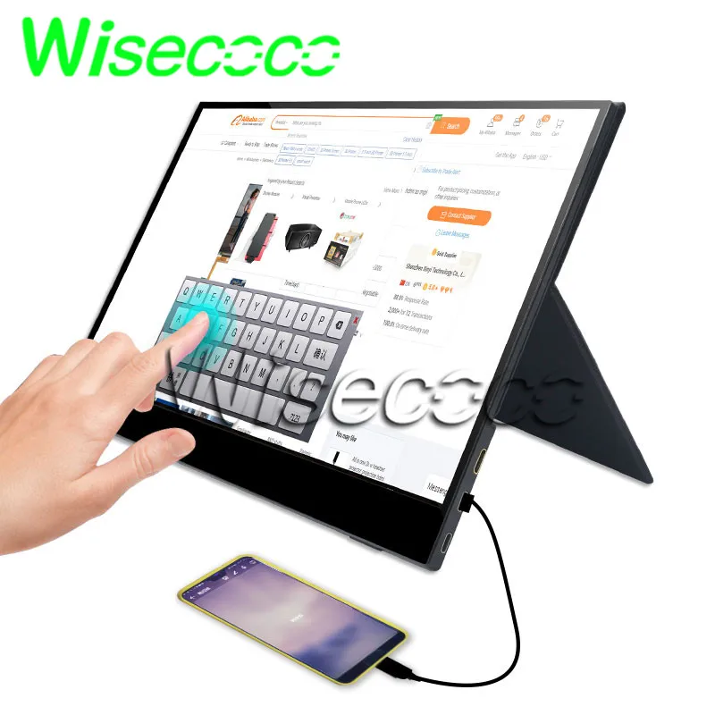 Портативный IPS монитор Wisecoco 15 6 дюйма ультрапрозрачный HDR узкая рамка 1920X1080 Mini + 2