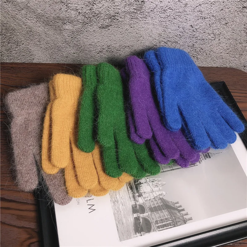 

New Cute Rabbit knitting Gloves Factory Outlet Fur Gloves Fashion Women Winter Gloves Women Girls Mittens Female Winter Mittens