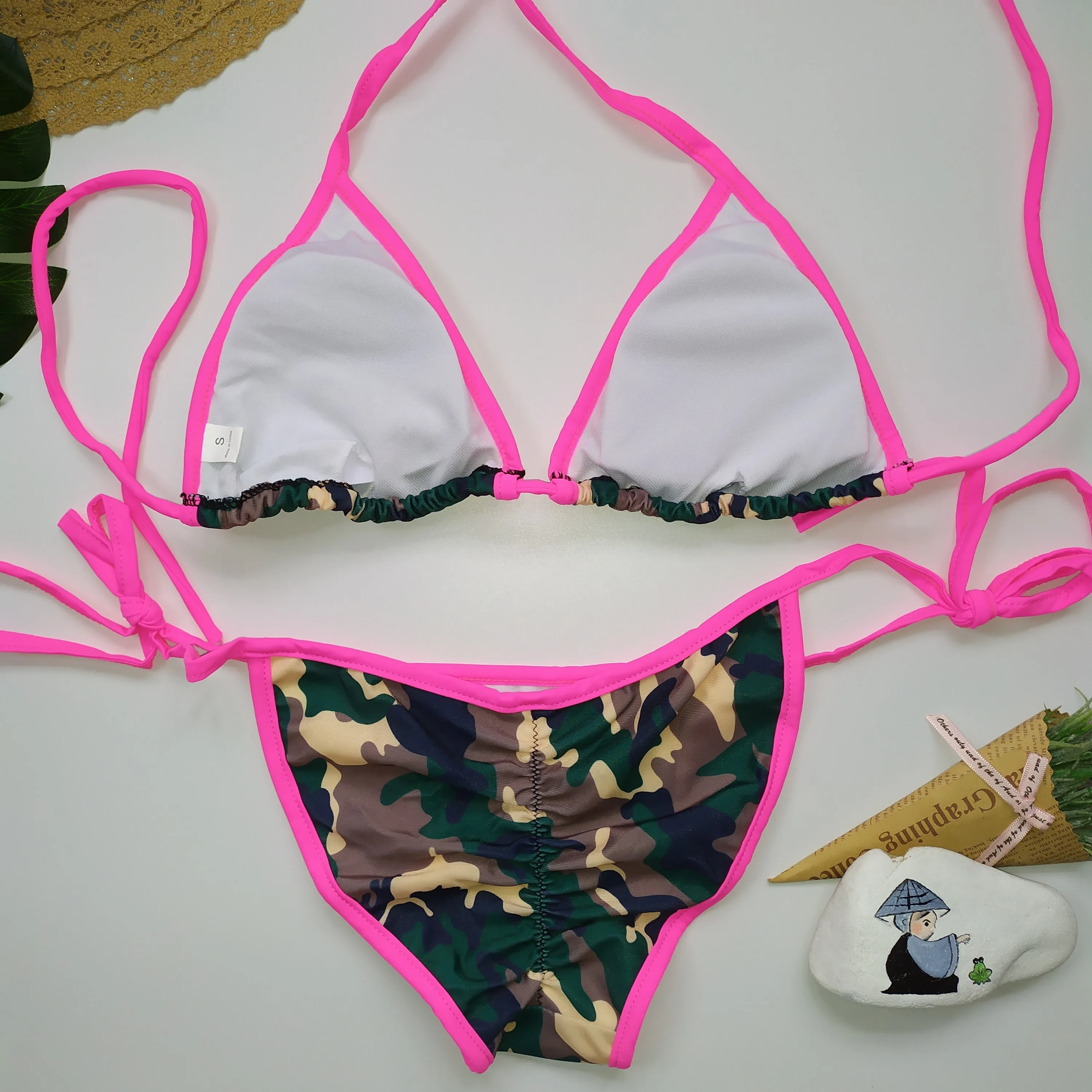 Быстрая доставка женский купальник из двух частей сексуальный с лямкой на шее