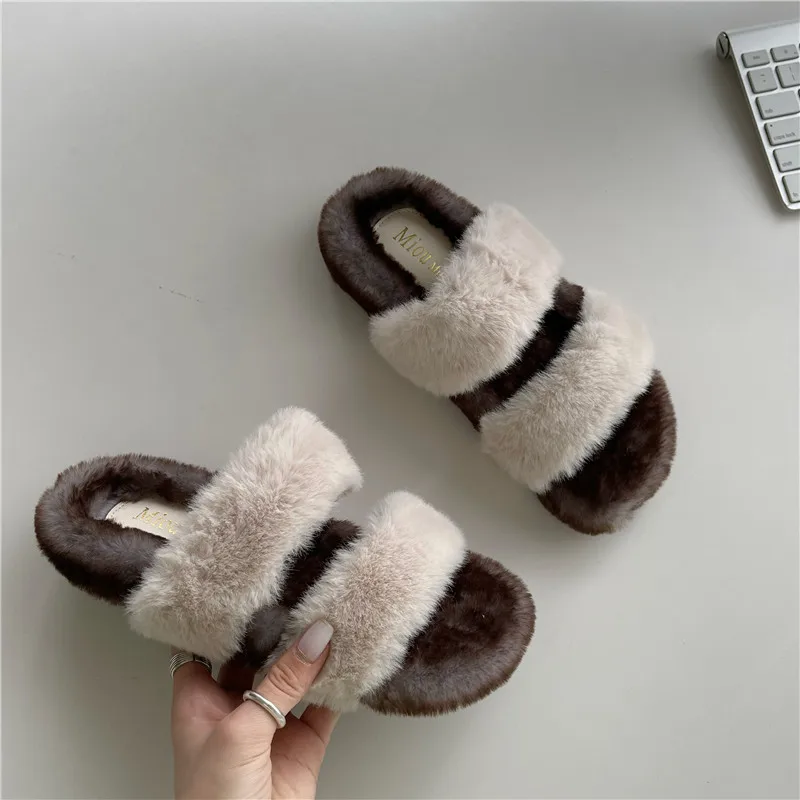 Женские домашние тапочки Новинка Осень зима 2021 стильная норковая Удобная