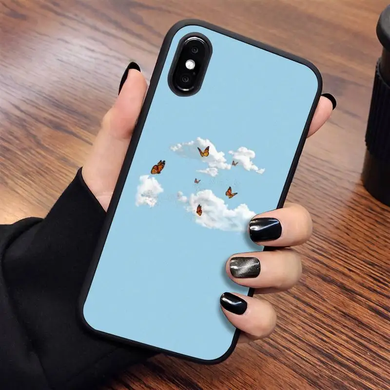 

Butterfly Flower Silicone Back Phone Case For iPhone 5 5s se 6 6s 6spluse 7 7plus 8 x xr xs 11 12 Cover Fundas Coque