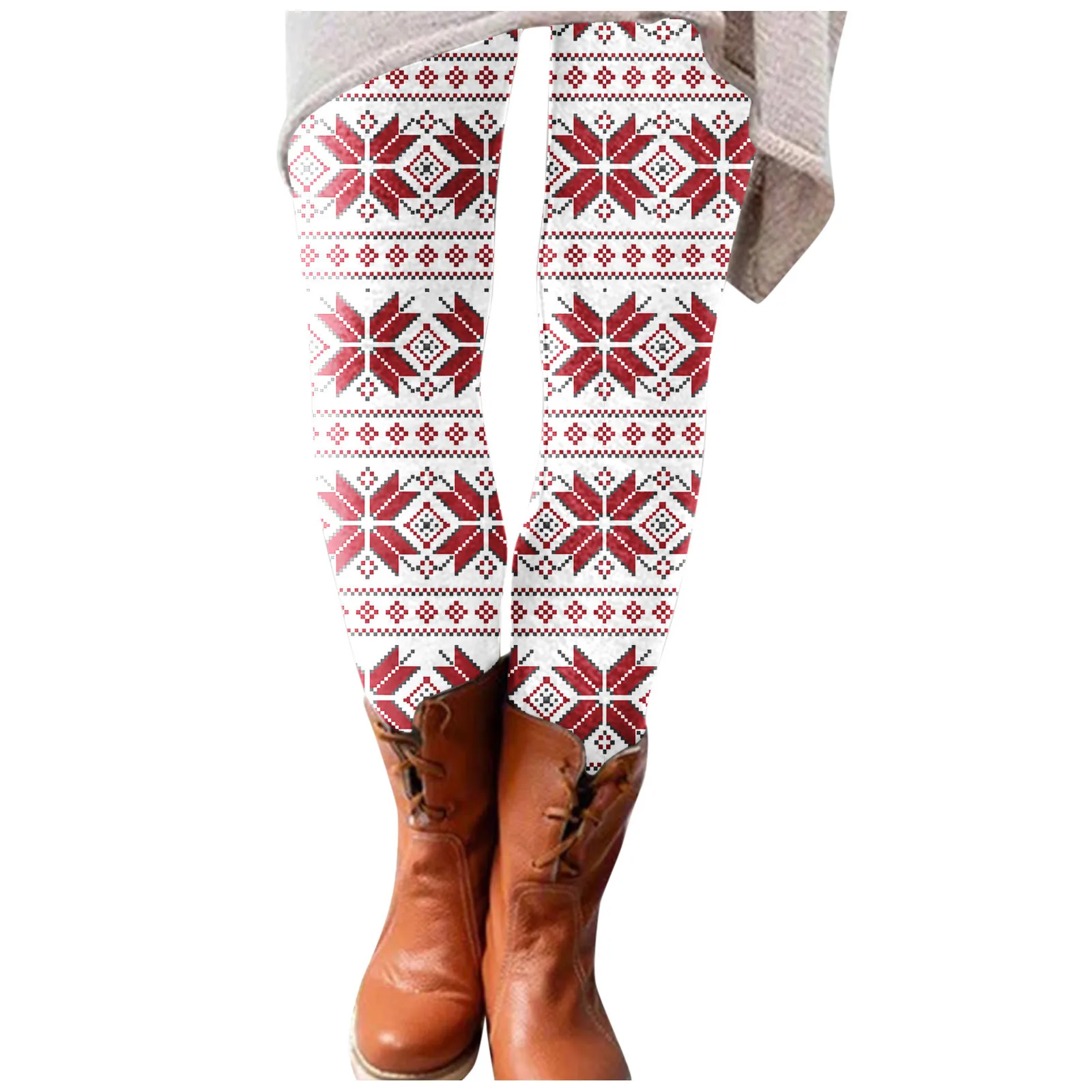 40 # рождественские женские теплые колготки эластичные облегающие леггинсы