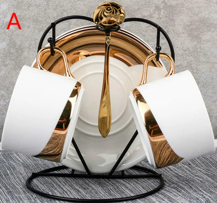 Кофейная чашка, Европейский набор кофейных чашек, простая домашняя офисная кофейная чашка, 2-4-6 комплектов - Цвет: A