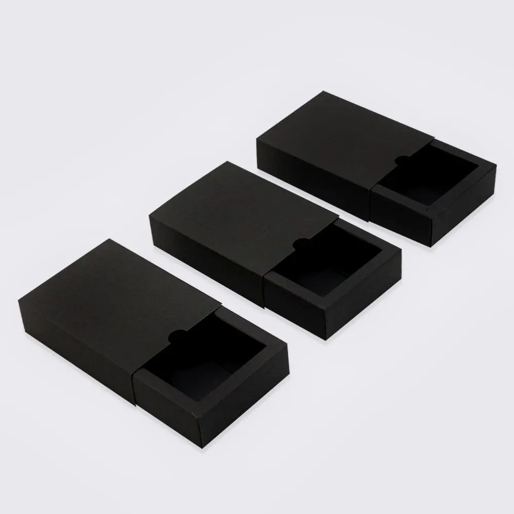 Многоразмерная черная бумага большая подарочная коробка упаковка на заказ