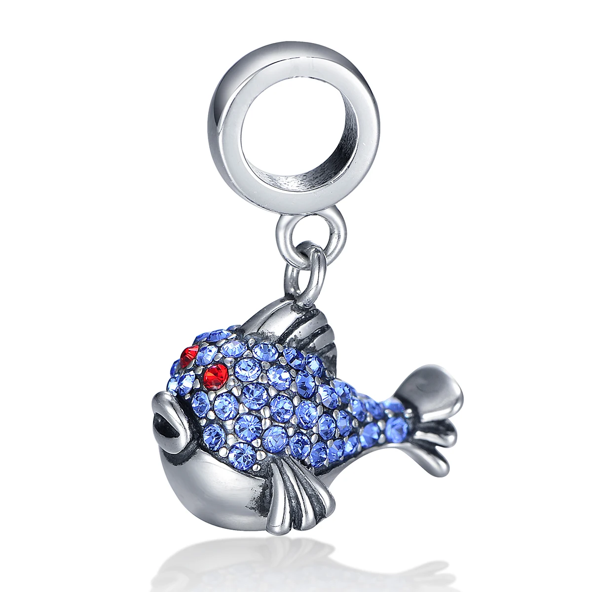 Бусина Шарм рыба из серебра 925 пробы для браслета и ожерелья|charm sterling|silver fish charmbeads