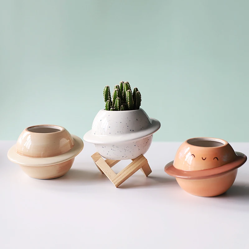 

New Creative Planet ceramic pot succulent pots balcony decorations macetas de ceramica desktop decor Mini plant flowerpot garden