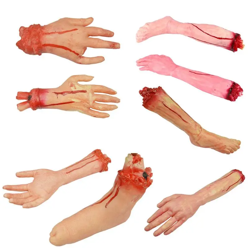 

Halloween Horror Props Bloody Hand Scary Fake Leg Party Scene Decor Supplies