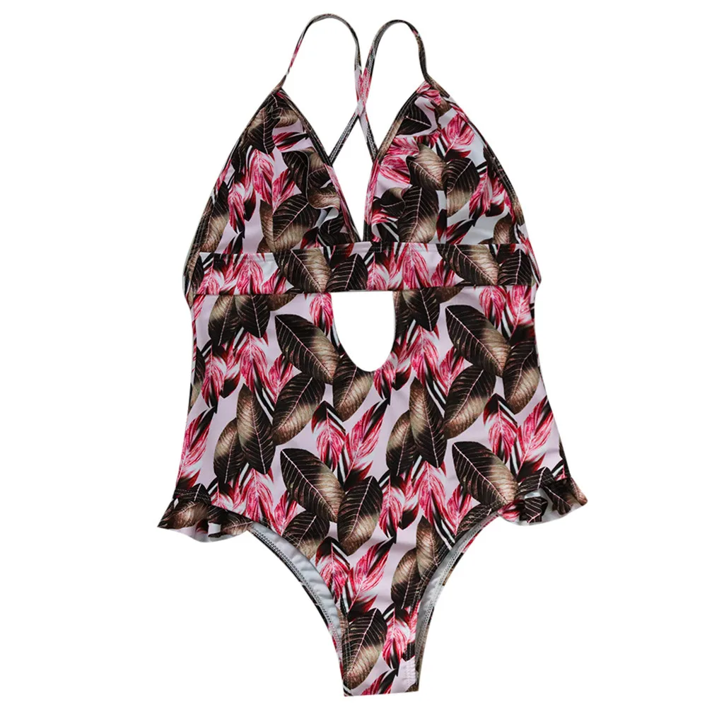 JAYCOSIN сплошной цвет печатных дамы лямки для купальников лук цветок сексуальный