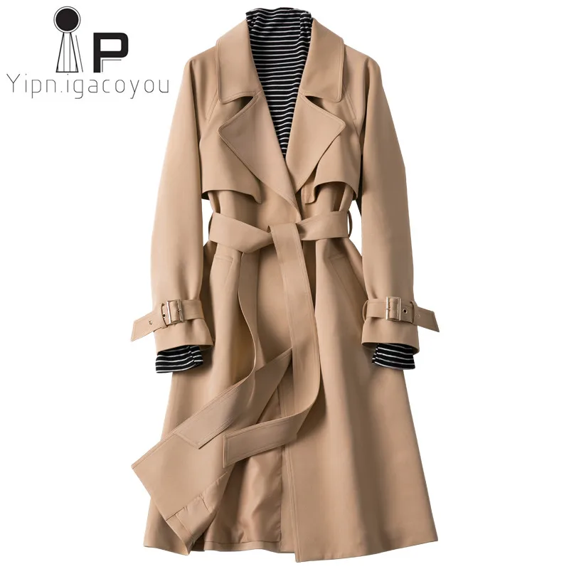 2020 осеннее модное длинное пальто для женщин в английском стиле высокое качество