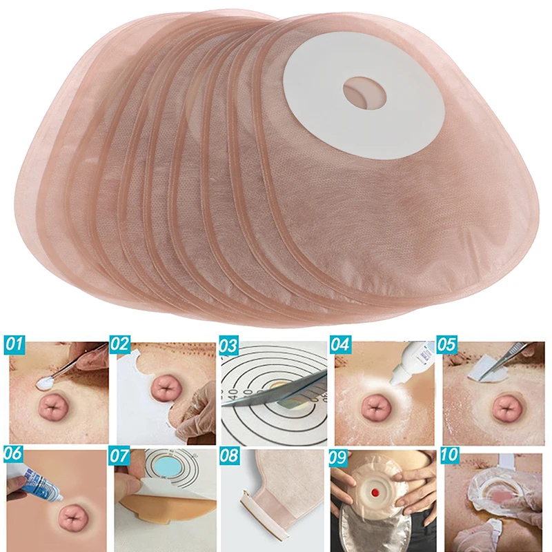 

10pcs/lot Economical One Pc Closed Colostomy Bags One-piece System Portable Stoma Care Bags Without Drainage (daily Pouch)