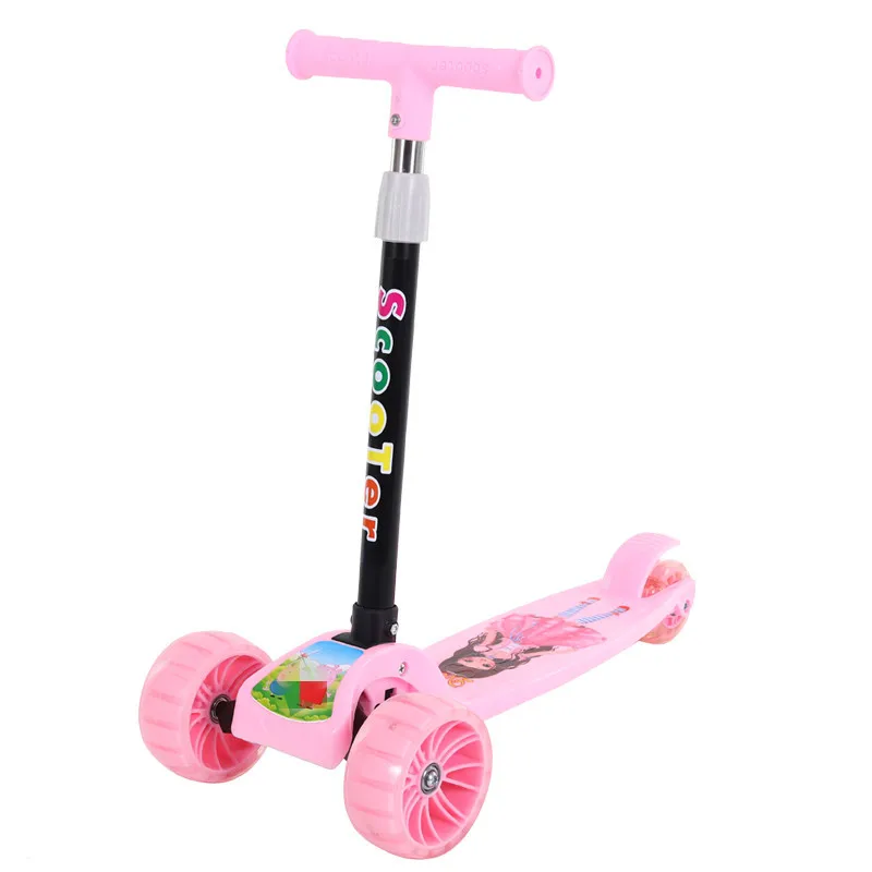 Folding Children's Scooter PU Flash Wheel Baby Taxi Mother and Child Gift Scooter Trikes  Ride on Toys