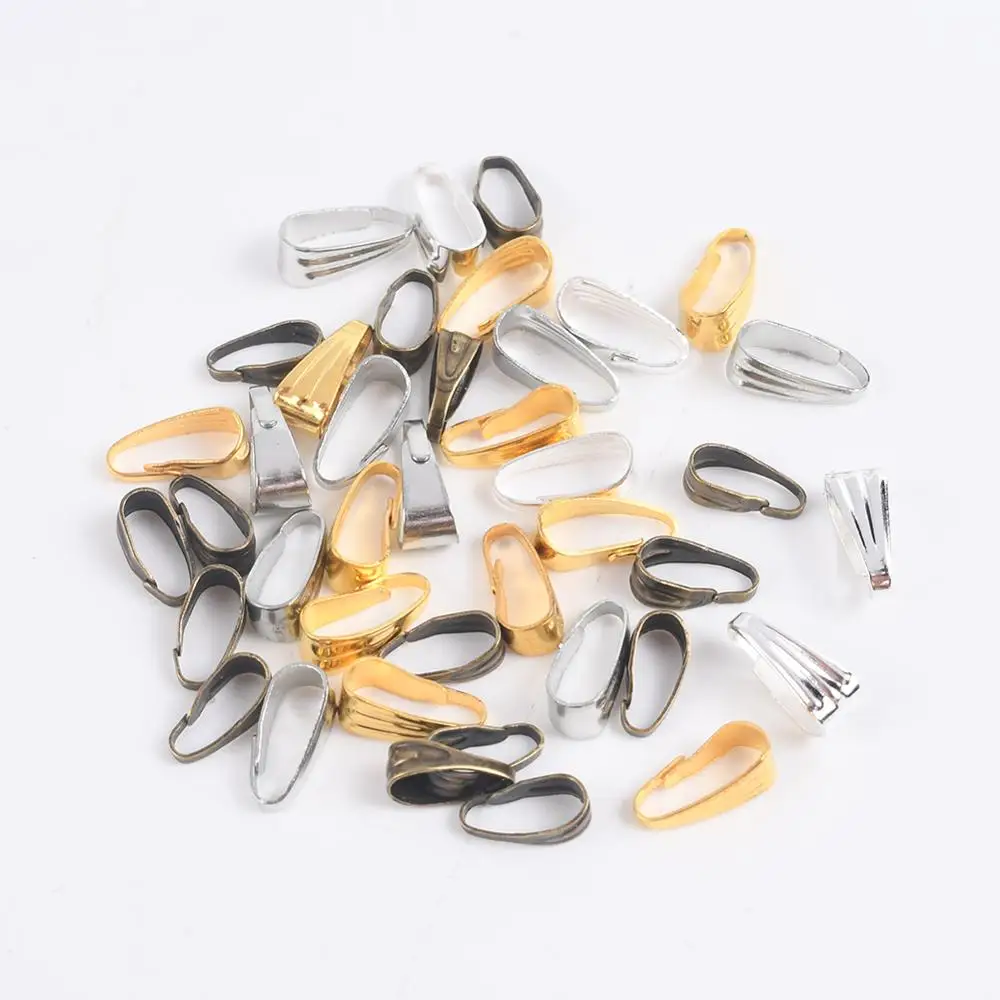

100Pcs/lot 7 8 9mm Pendant Clasp Clips Connectors For Jewelry Making Finding Necklace Bails Accessories Supplies