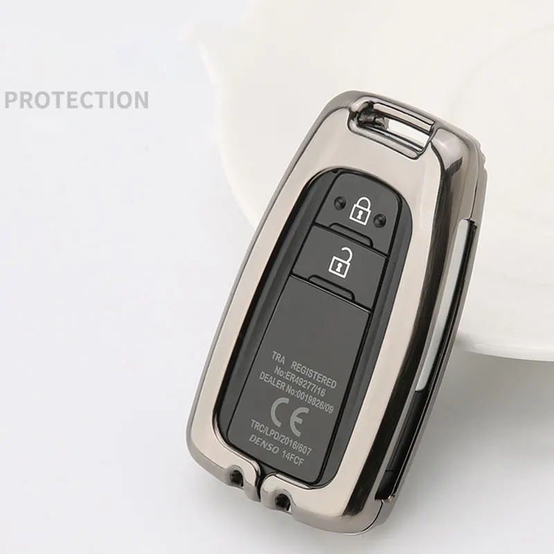 Автомобильный чехол для смарт ключа накладка из серебряного цинкового сплава