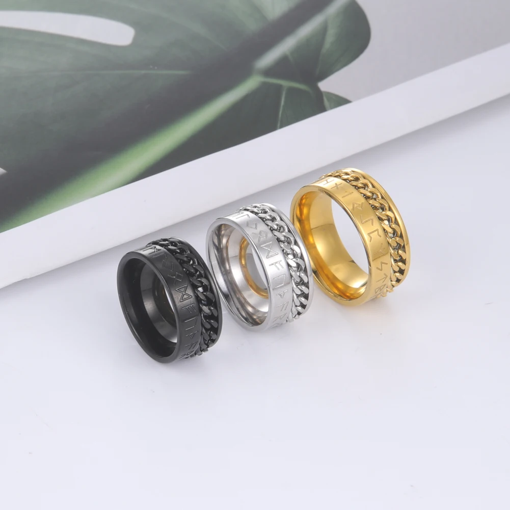 Винтажный Ретро-браслет в стиле ретро черный амулет скандинавские руны кольцо с