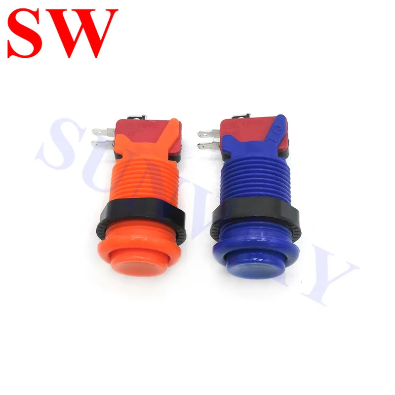 1 шт./лот игровая кнопка Аркада фиолетовая Happ американского стиля длинная с переключателем 8 цветов на выбор многопользовательская игра MAME Jamma.