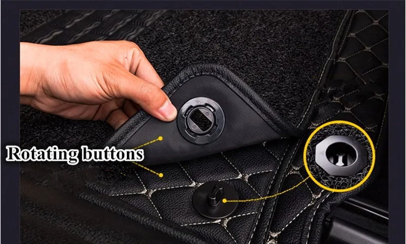 

Good quality! Custom special car floor mats for Toyota Highlander 7 seats 2013-2007 waterproof durable double layers car carpets